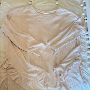 LC Lauren Conrad Cream Crew Neck Sweater